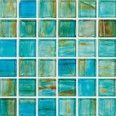 Turquoise 1 X 1 J00270 Hirsch Mosaic Glass Tile Aquablu Mosaics