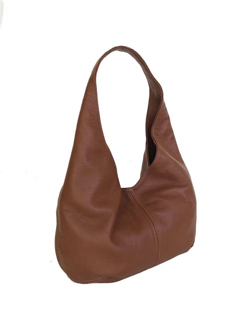 Tan Brown Leather Hobo Bag Fashion Slouchy Shoulder Handbag Etsy