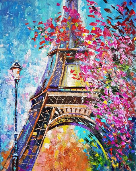 Eiffel Tower Oil Painting Eiffel Tower Painting Paris Painting