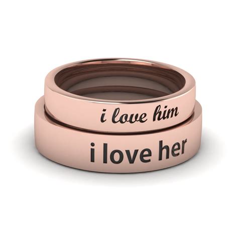 Specializing in custom diamond&gemstone, engagement rings&wedding ring sets. Engraved Matching Wedding Ring For Him And Her In 14K Rose ...