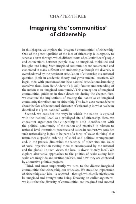 Pdf Imagining The ‘communities Of Citizenship