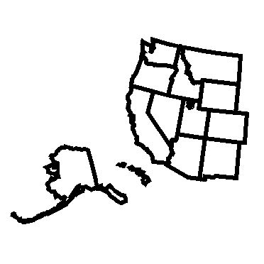 Blank Western Region United States Map Sketch Coloring Page