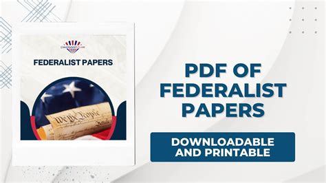 Pdf Of Federalist Papers Downloadable And Printable Constitution Of