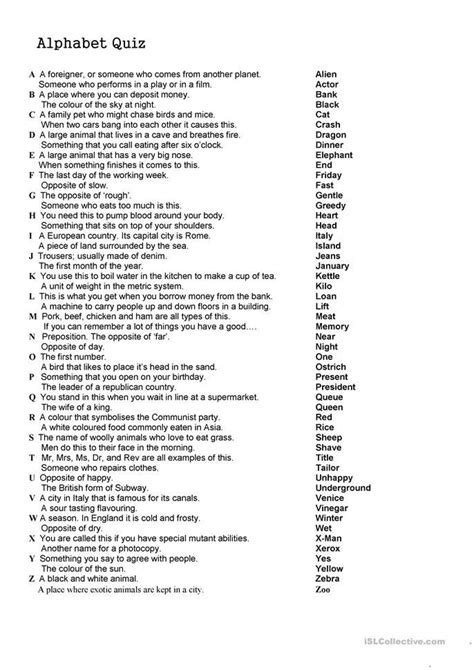 May 04, 2021 · quizzes for adults general knowledge trivia questions and answers printable are good enough for increasing gk. Alphabet Quiz | This or that questions, Cognitive ...