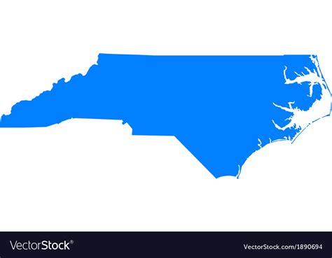 Map Of North Carolina Royalty Free Vector Image