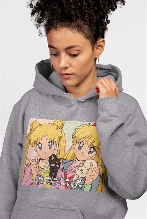 Sailor Moon Hoodie Unisex Vaporwave Hoodie With Japanese Etsy