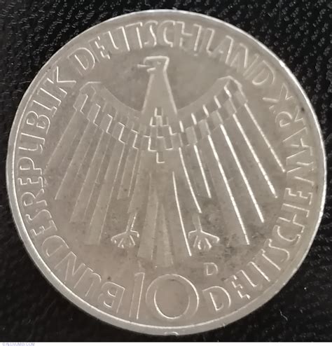 10 Mark 1972 D Olympic Games In Munich Federal Republic Commemorative 1952 1989 Germany