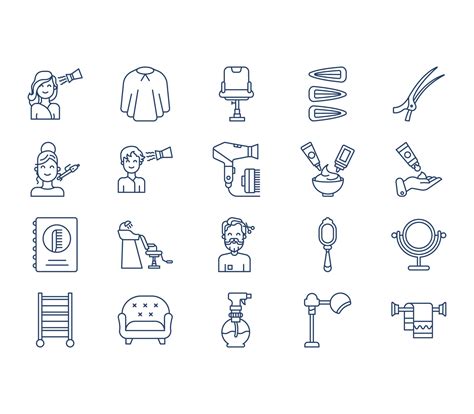 conjunto de iconos de peluquería 12664135 Vector en Vecteezy