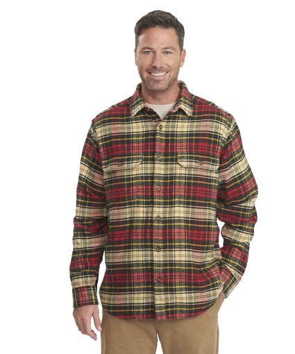 Mens Oxbow Bend Plaid Flannel Shirt In Black Forest Pine By Woolrich