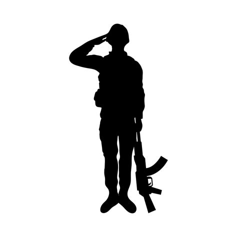Military Soldier Silhouette With Rifle Isolated Icon 2956272 Vector Art