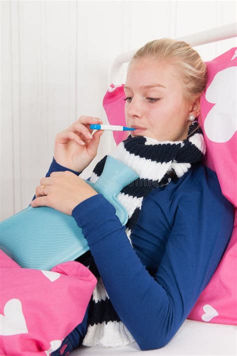 Sick Teenager Girl Stock Image Image Of Medical Heat 49667863