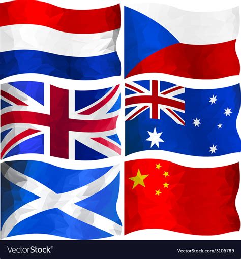 Set Of Flags Royalty Free Vector Image Vectorstock