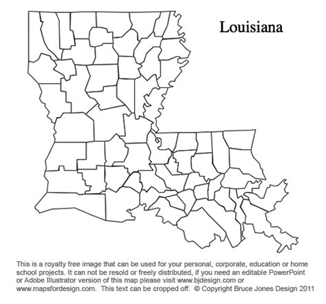 Printable Louisiana Map Outline