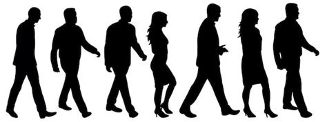 Group Of People Walking Silhouette