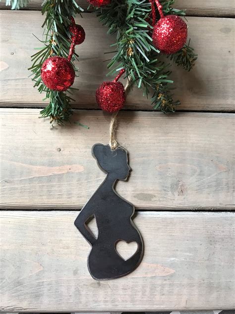 Pregnant Expecting Mother Christmas Ornament Christmas Decor Rustic