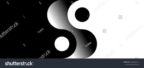 Black White Ying Yang Separated On Stock Vector Royalty Free