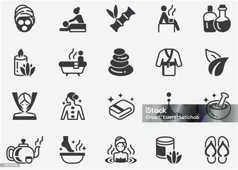 Massage And Spa Pixel Perfect Icons Stock Illustration Download Image Now Icon Symbol Spa