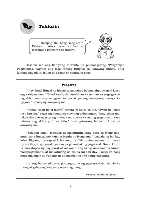 Filipino 6 Modyul 1 Pagsagot Sa Mga Tanong Tungkol Sa Napakinggan