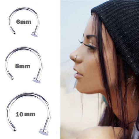 12pcslot 6mm8mm10mm Nose Clip Hoop Rings For Women Men Sexy Body
