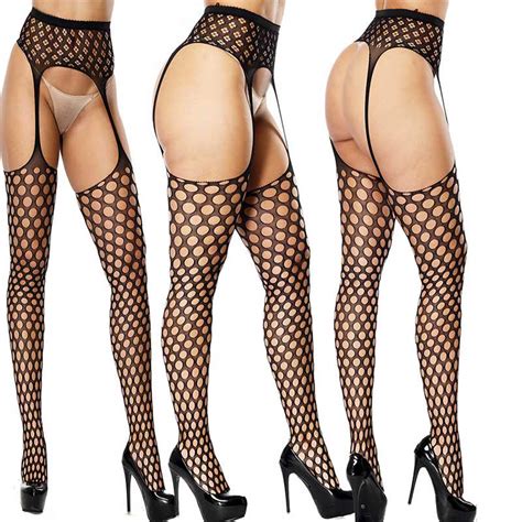 Buy Women Sexy Striped Fishnet Socks Non Slip Garter Erotic Lingerie