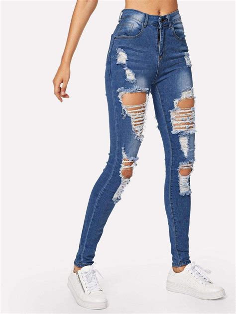 Ripped Faded Skinny Jeans Wholesale Fashion Apparel And Accessories For Women Cute Ripped