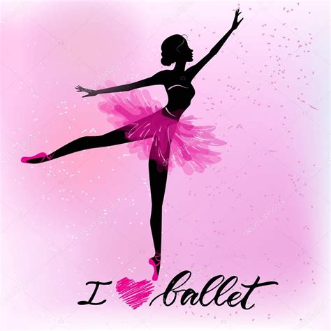 Silhouette Young Dancer Modern Lettering Love Ballet Can Used Logo