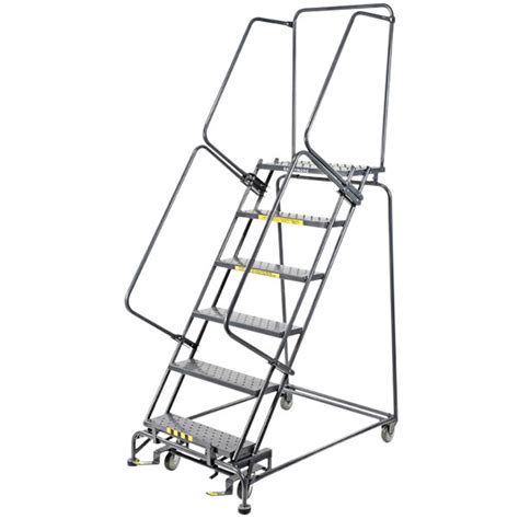 Ballymore 063214 M 2000 Series 6 Step Gray Steel Rolling Safety Ladder