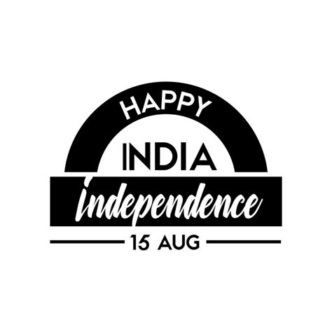 India Independence Day Celebration With Lettering Silhouette Style