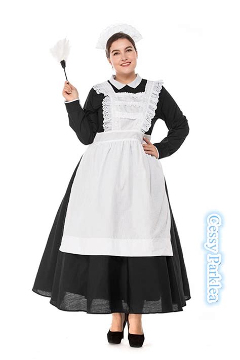 H3 Plus Size Ladies Victorian Maid Costume Old Time Fancy Dress Ebay