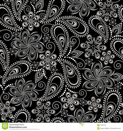 Check spelling or type a new query. Seamless Black And White Pattern With Flowers And Paisley ...