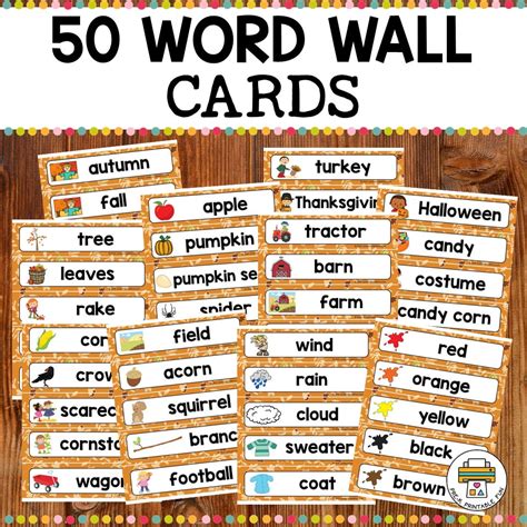 Fall Word Wall Activities Pre K Printable Fun