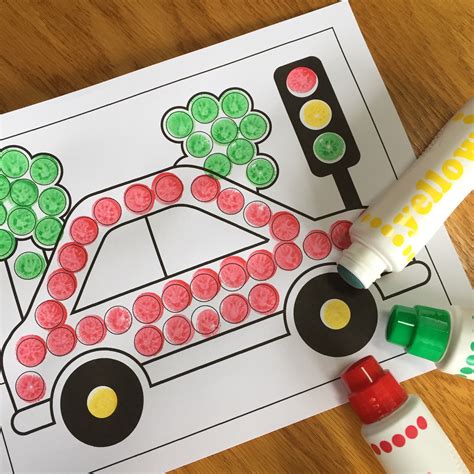 Preschool Car Dot Art Activity