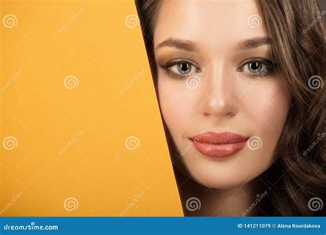 Portrait Of A Beautiful Woman Fashion Makeup Fragment Of The Face