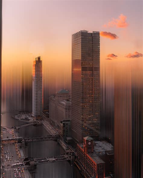 Rendering Chicago Sunset Sunset City Chicago Architecture City