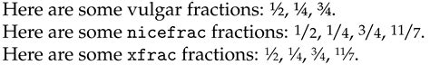 Solved How To Print Frac 1 2 By A Single Unicode 9to5science