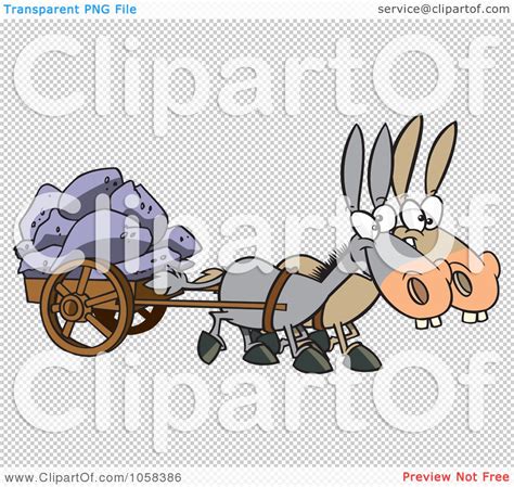 Royalty Free Vector Clip Art Illustration Of A Cartoon Of Two Mules
