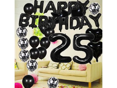 Sweet 25th Birthday Decorations Party Suppliesblack Number 25 Etsy