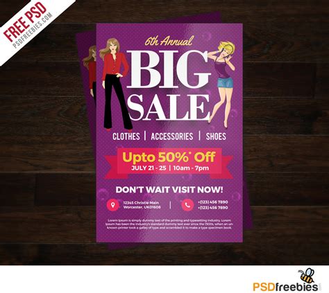 Colorful Shopping Sale Flyer Free Psd Template Download Psd