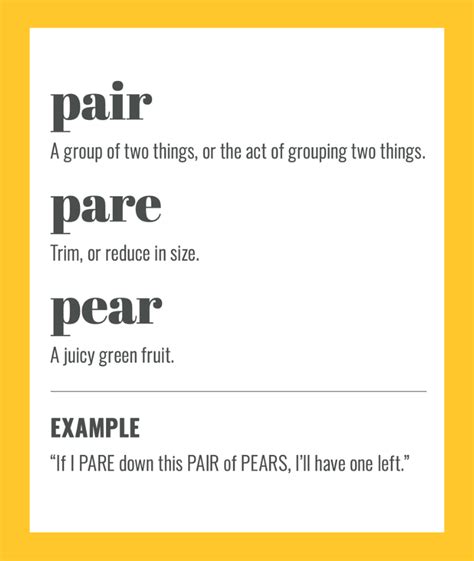 Pair Vs Pare Vs Pear Simple Spelling Tips To Remember The Difference Sarah Townsend Editorial
