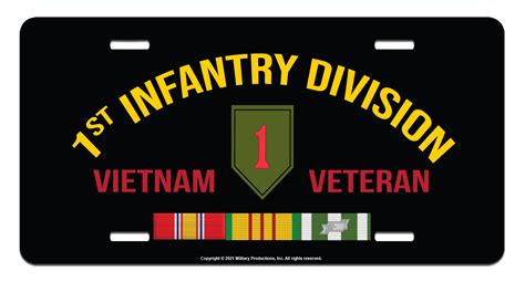 1st Infantry Division Vietnam Veteran License Plate Vietnam Veteran