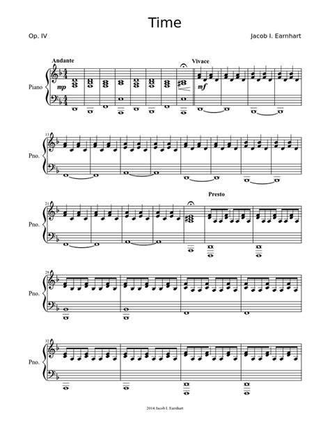 Time Sheet Music For Piano Solo