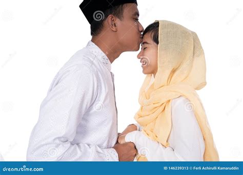 Muslim Asian People Forgiving Kissing Stock Image Image Of Isolated