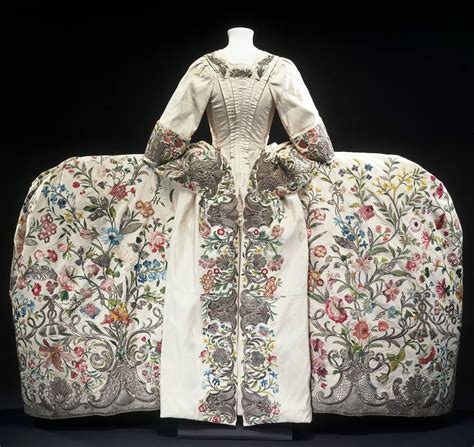 Embroidered Silk Mantua 1740 1745 Fashion History Rococo Fashion