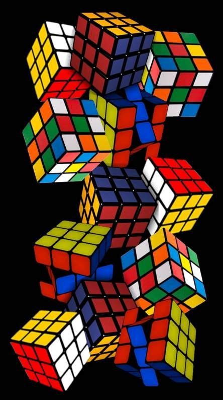 Rubiks Cubes Too Optical Illusions Art Rubiks Cube Galaxy Wallpaper