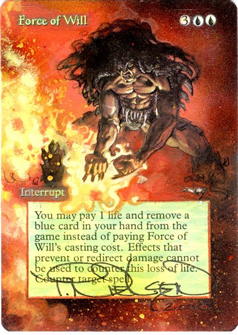 Signed And Altered Force Of Will Magic The Gathering Cards Mtg