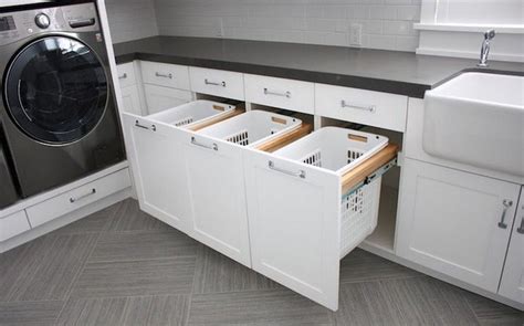 Bathroom Cabinet With Built In Laundry Hamper Rack Design Inspiration