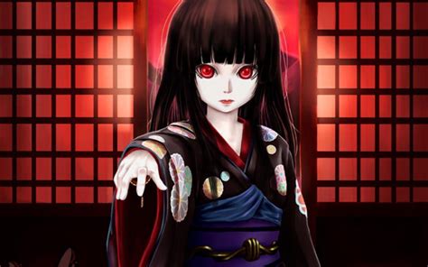Scary Anime Girl With Red Eyes