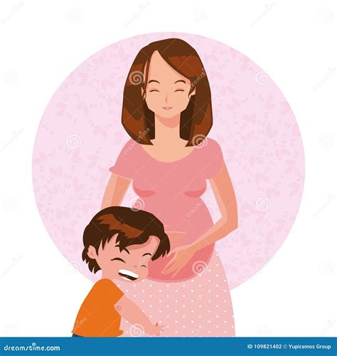 Happy Mothers Day Cartoon Stock Vector Illustration Of Daughter