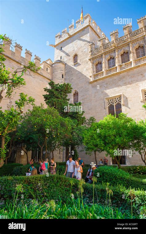 La Lonja Valencia View Of The Courtyard Of The Orange Trees At The
