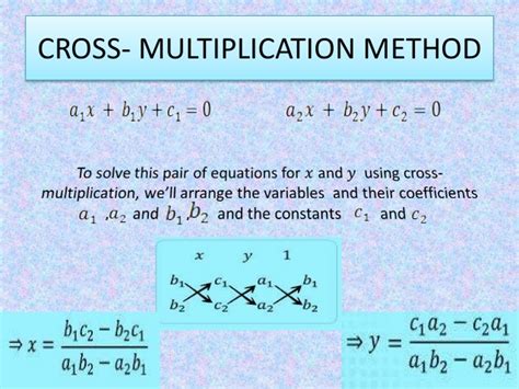 Cross Multiplication Method For Solving Equations A Plus Topper